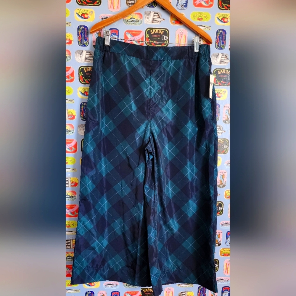Mauve Blue Plaid Capris